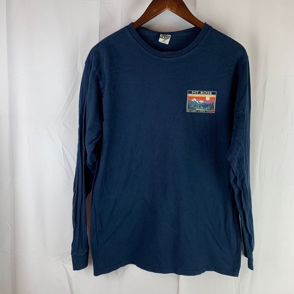 Blue 84 Mt Rose Ski Tahoe T-Shirt Mens Medium Navy Blue Graphic Long Sleeve